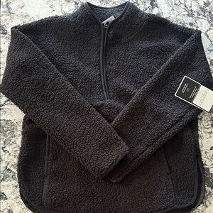 NWT Laundry By Shelli Segal Black Fleece Lined Pullover